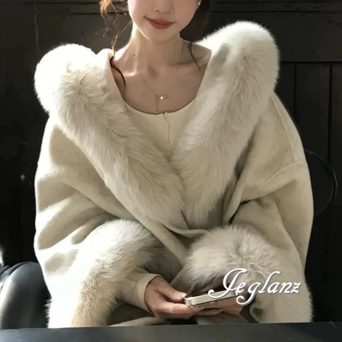 ニット コート ボリュームファー ドロップショルダー 共ベルト(MA972)τ