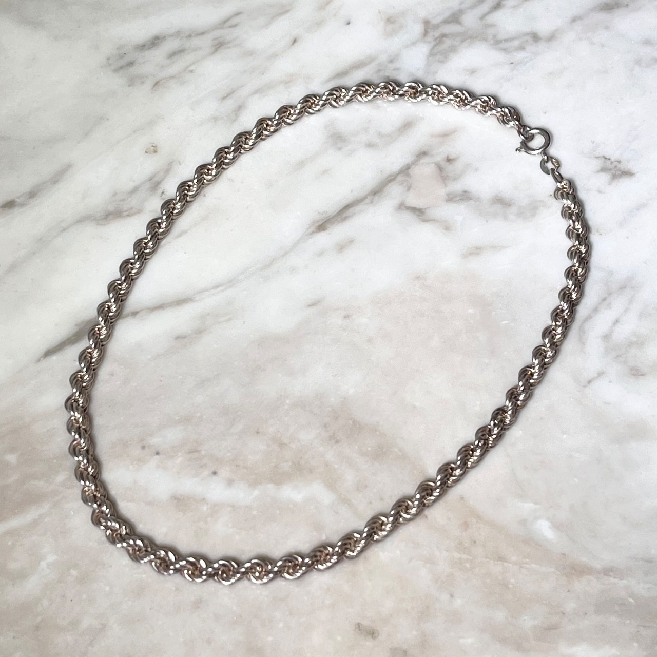 vintage silver screw chain necklace