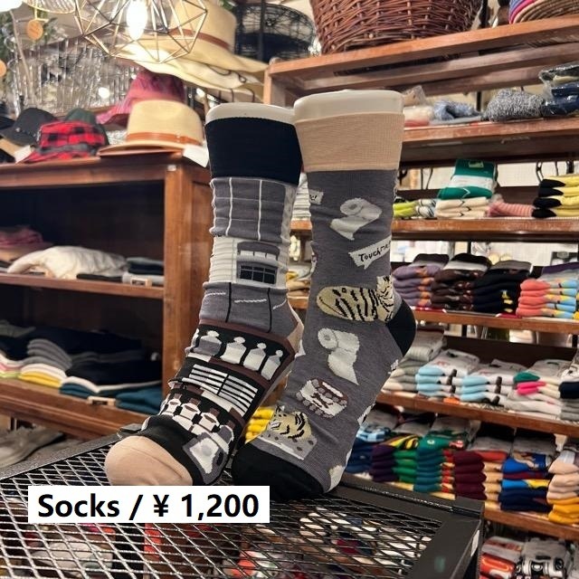 TOPANGA SOCKS Lady's　日常キャットのアシンメトリーソックス