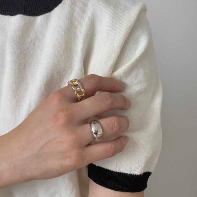 S925 mix chain ring (R194)