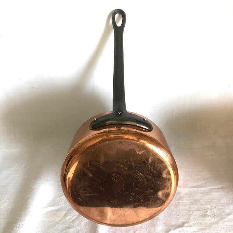 フランス製 FABRICATION FRANCAISE 銅片手鍋 銅鍋 直径160mm 12KWbl7