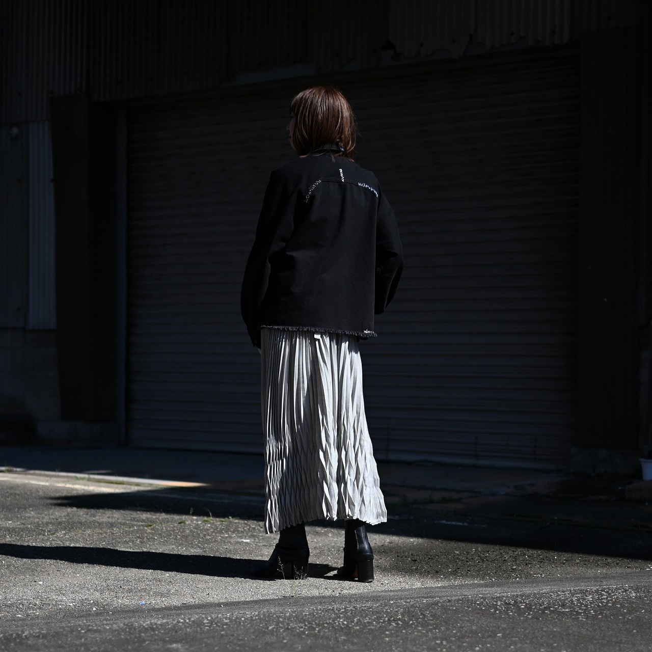 KUON / GANKO別注 Sashiko Kimono Sleeve Cutoff Denim shirt jacket レディースコーディネート