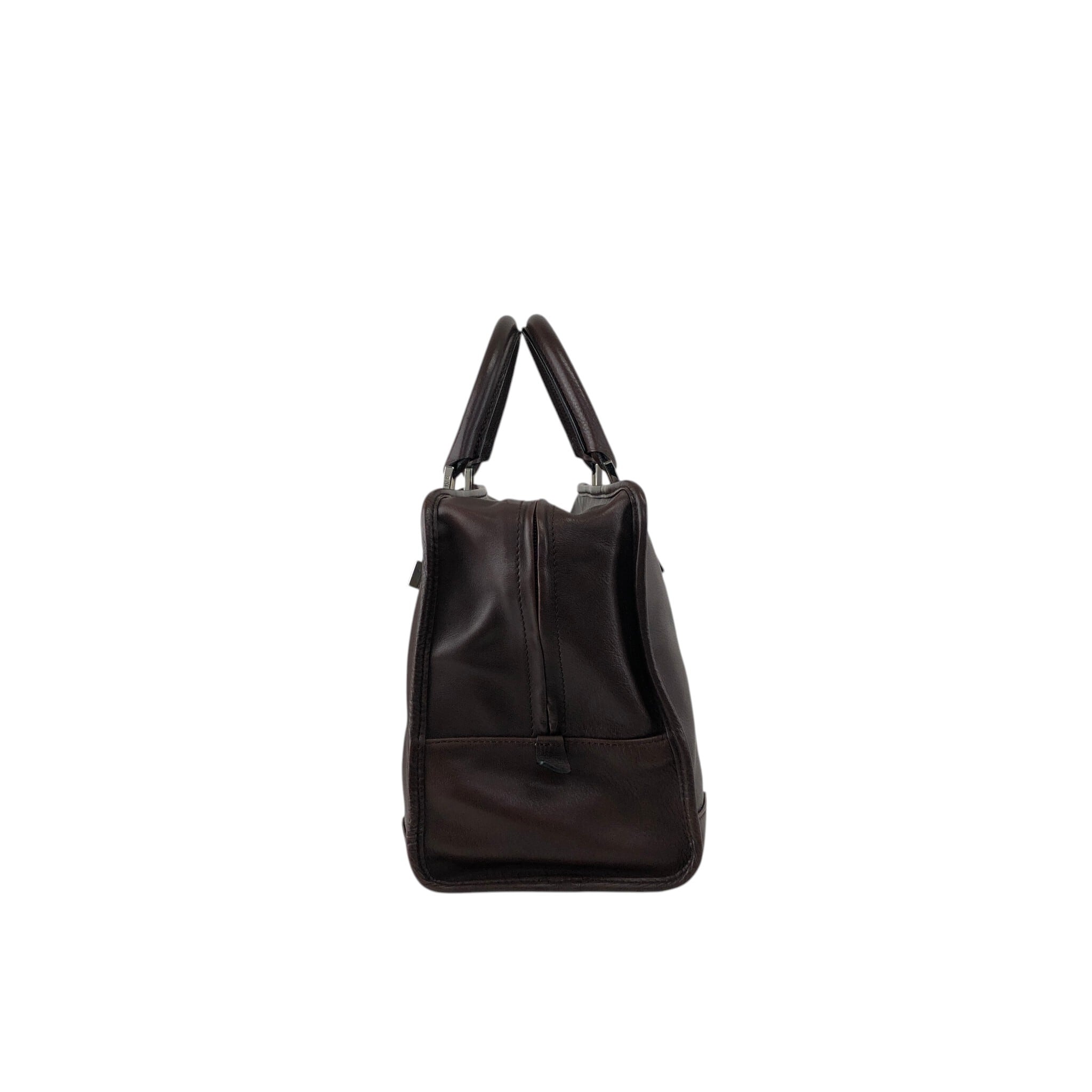 LOEWE ロエベ アマソナ36 ハンドバッグ ブラウン カデナ レザー