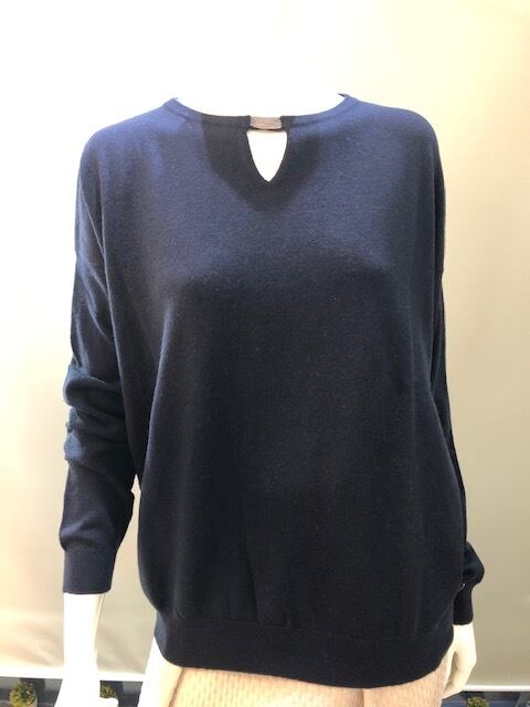 イタリア製AndreMaurice■カシミヤ100％ニュアンスカラーの裾ペプラムプルオーバー■私物中古 1点のみAndreMauriceアンドレモーリス・イタリア製□カシミヤ100の王道