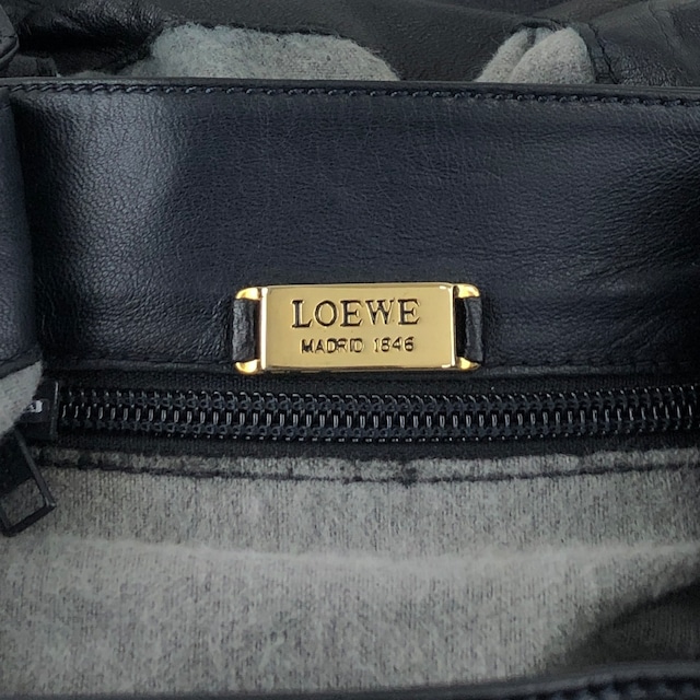 LOEWE ロエベ ショルダーバッグ ネイビー ロゴ ナッパレザー vintage ヴィンテージ オールド k4pn8w