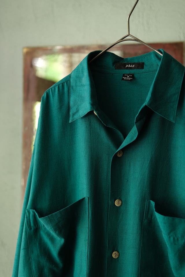 Utah／"phiz" nep silk long sleeve shirt