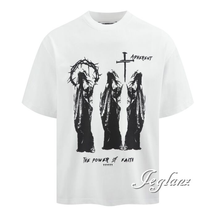 2色 クロス エッジ サークル ストリート Tシャツ ルーズ ユニセックス (MC578)β