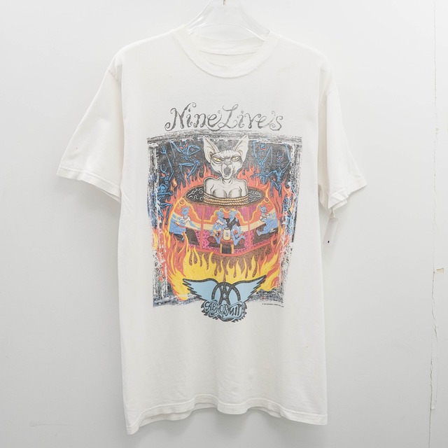 Aerosmith " NIne Lives " Cut Tag Fits L【E8-51】