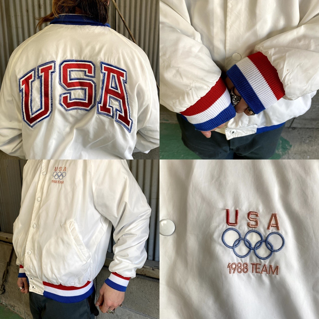 訳あり特価 80年代 USA オリンピックチーム 1988 ナイロンスタジャン 