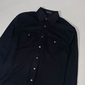 90s Aquascutum アクアスキュータム 長袖シャツ L/ブラック メンズ ビンテージ