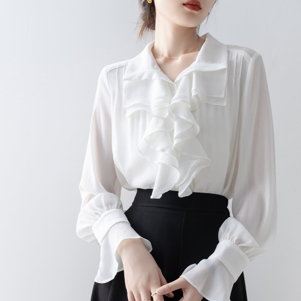 フレンチフリル シャツ ブラウス