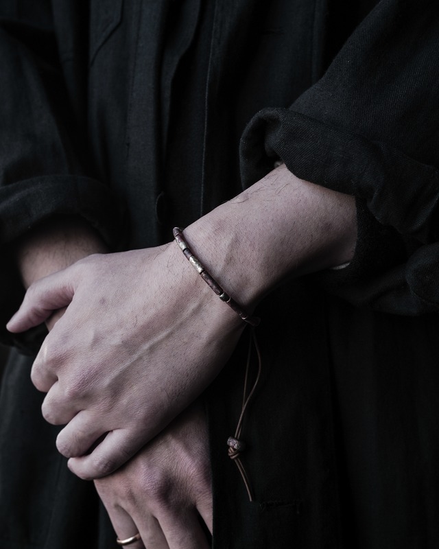 銅ビーズブレスレット　茶　sasaki yuichi