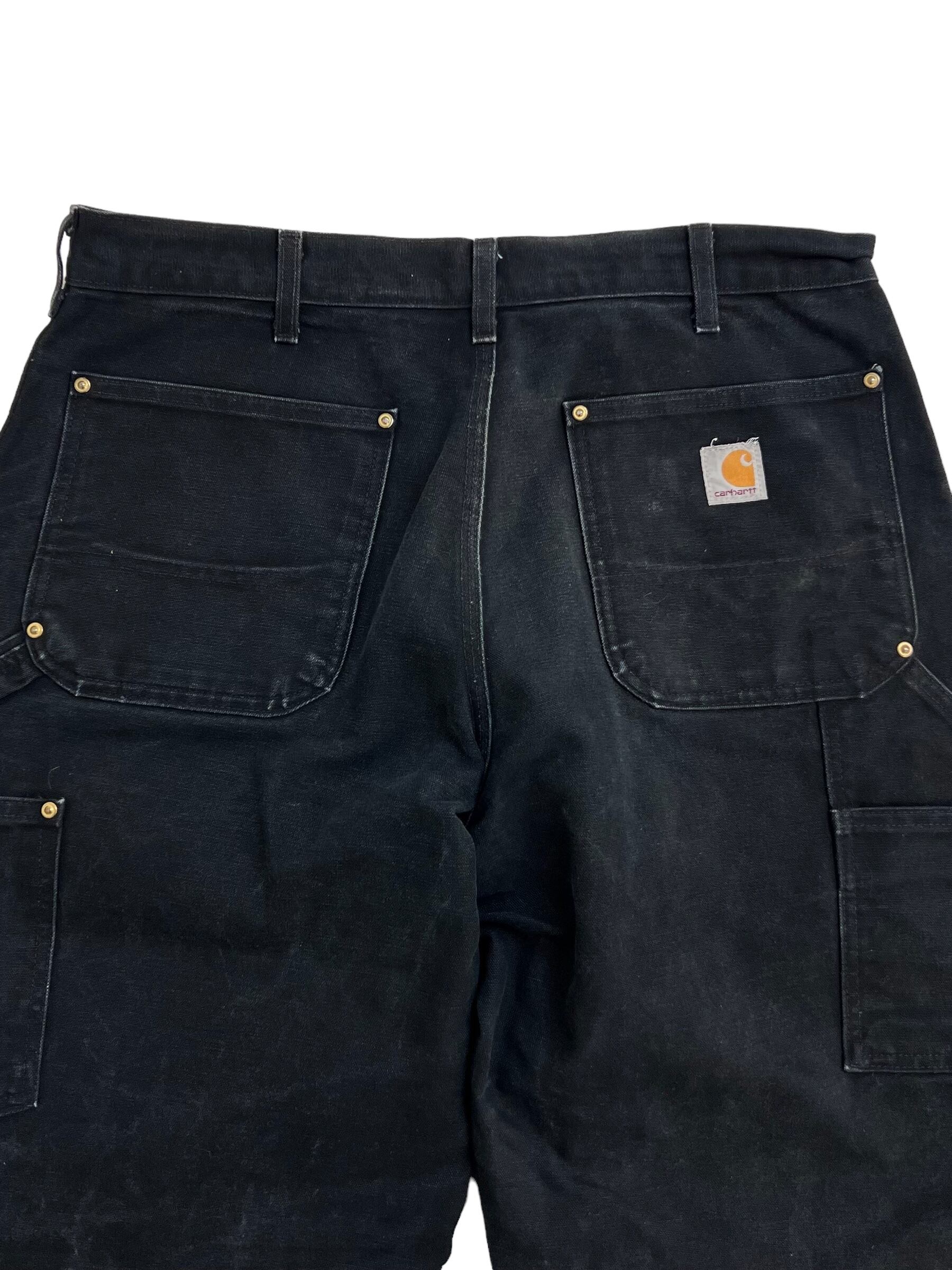 USA製 [ W34 L30 ] Carhartt DOUBLE KNEE カーハート ダブルニー ダックペインターパンツ ブラック | Pay ID