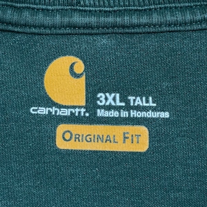 【Carhartt】3XL ビッグシルエット ポケットTシャツ ポケT カーハート 深緑 ディープグリーン US古着