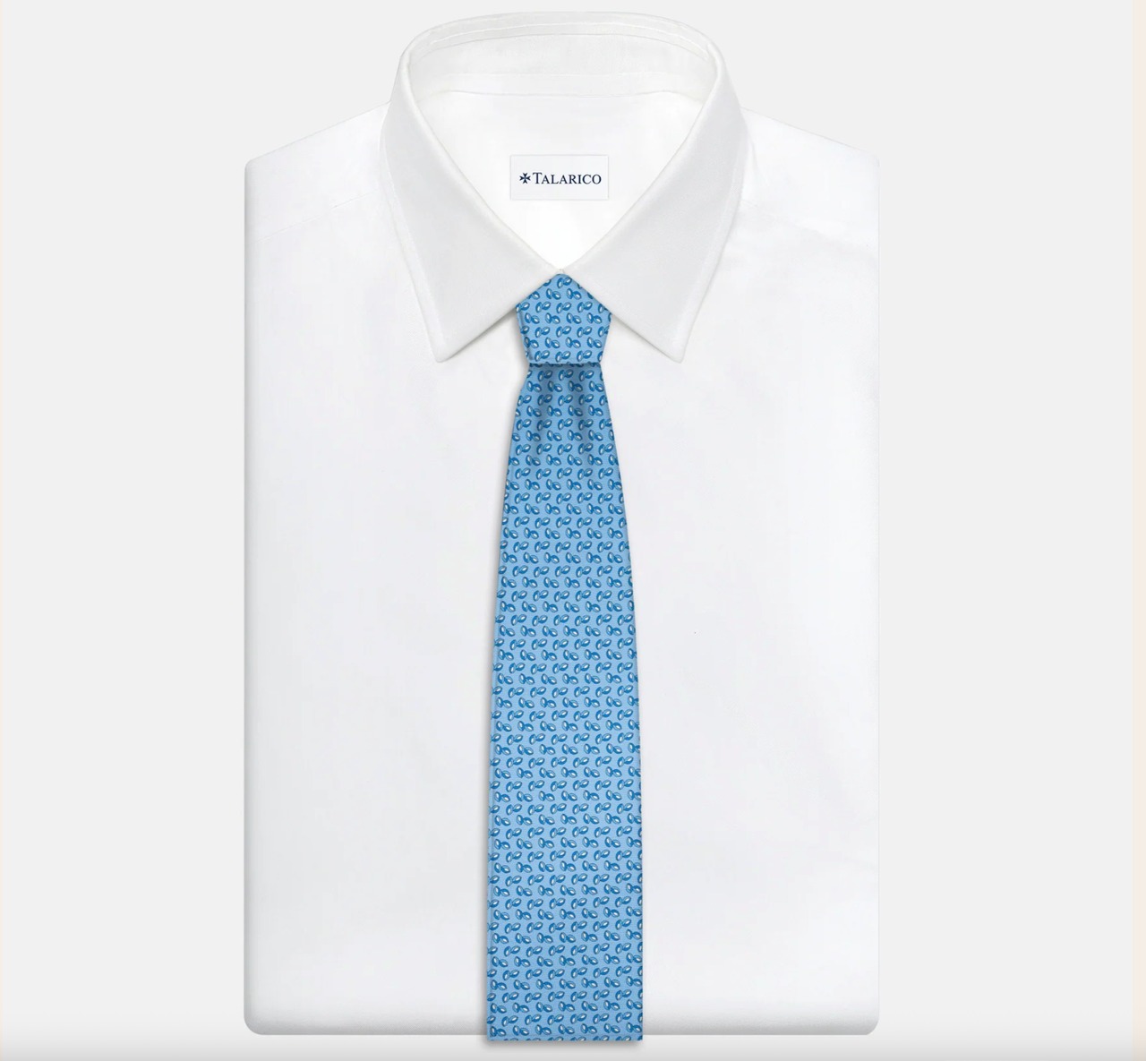 3-Fold Silk Tie, Micro Pattern, Light Blue - JA056336-6