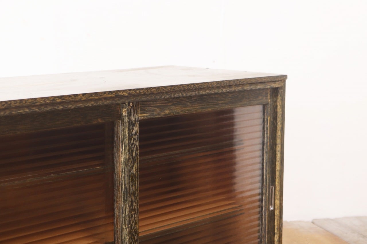 レトロ 戸棚 卓上 ガラスキャビネット 収納 ラック モールガラス