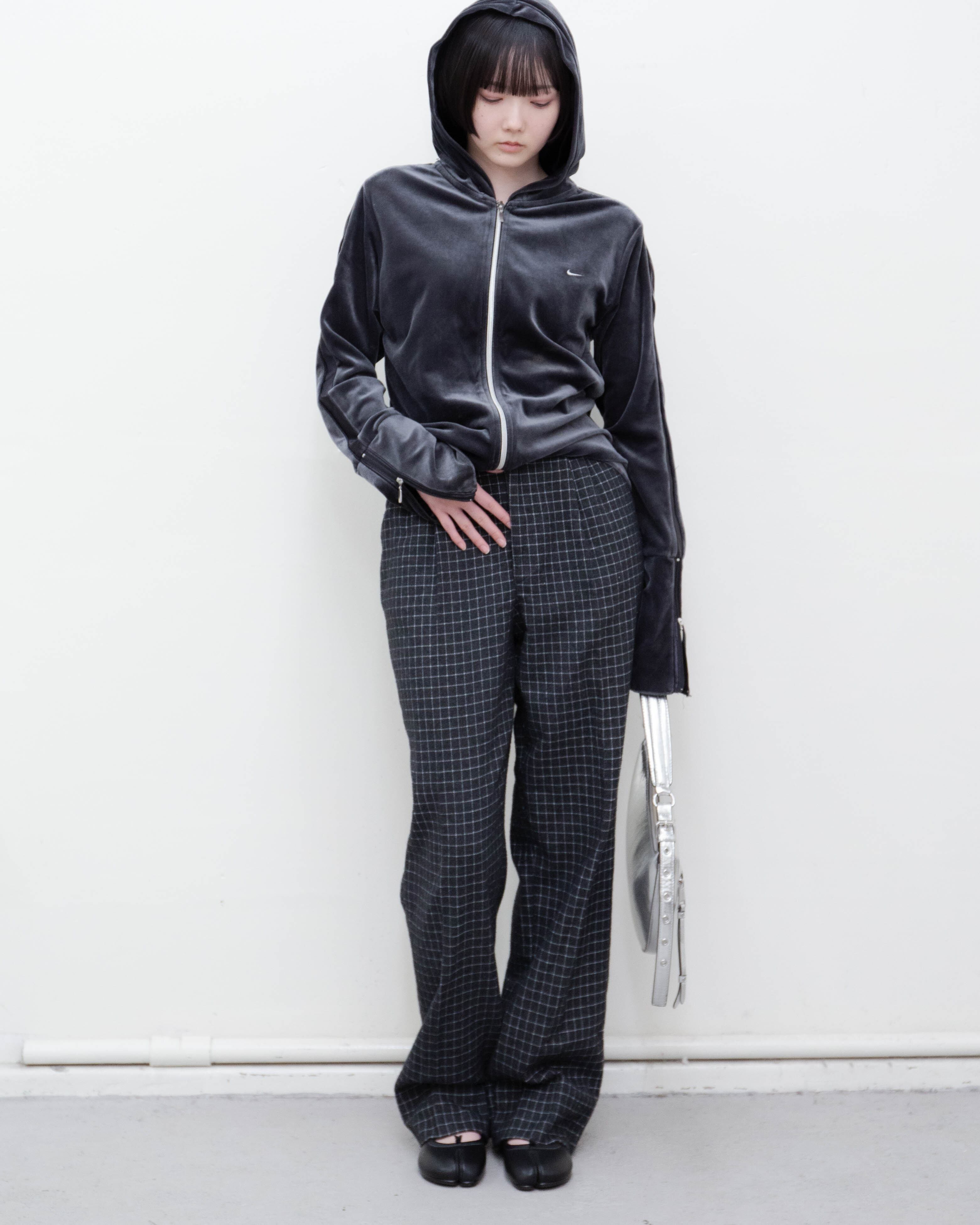 1970-80s graph check wide trousers | LUIK FINN