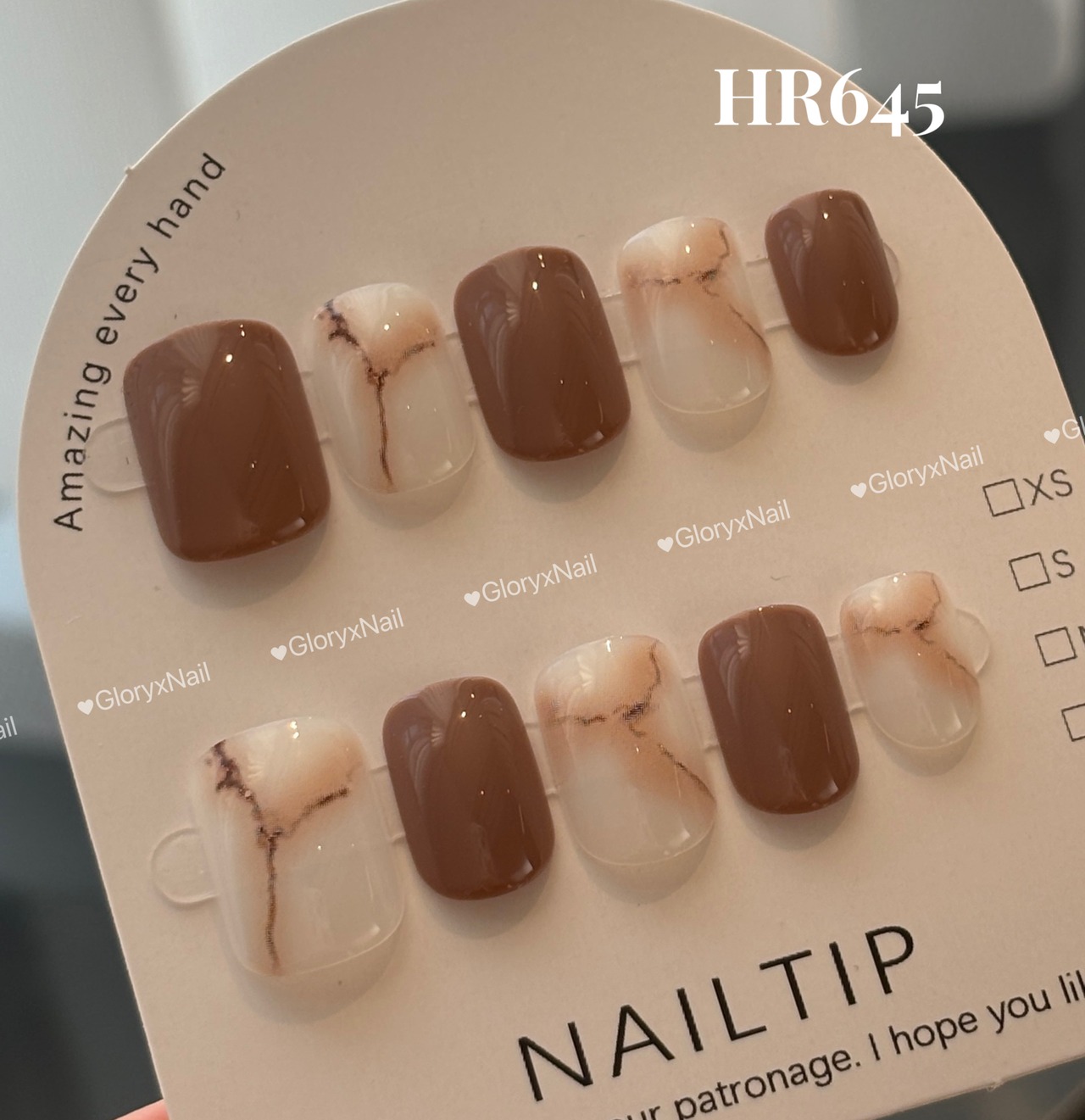 HR645 ネイルチップ サイズS 大理石