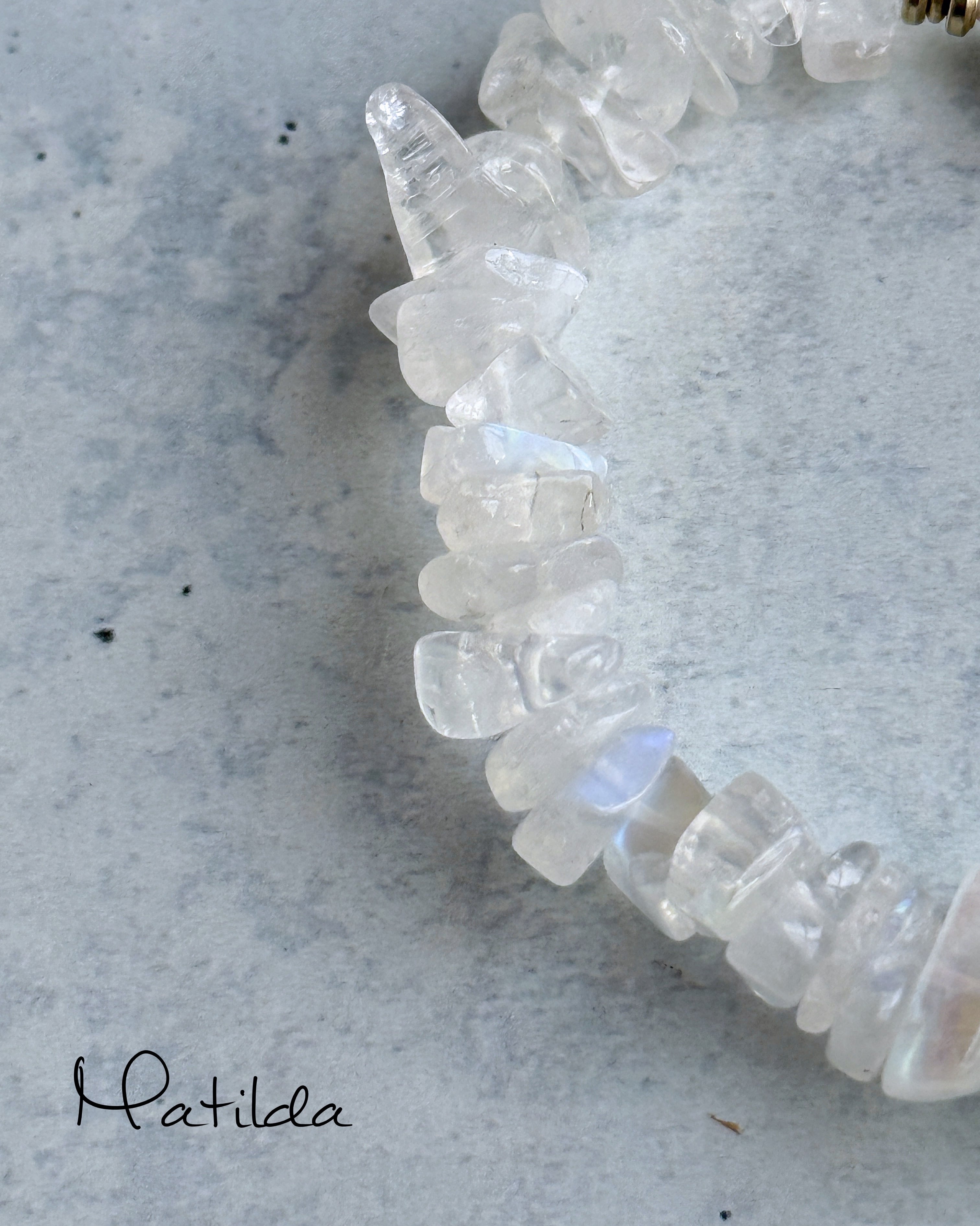 one color bracelet(淡水パール×ブルームーンストーン)