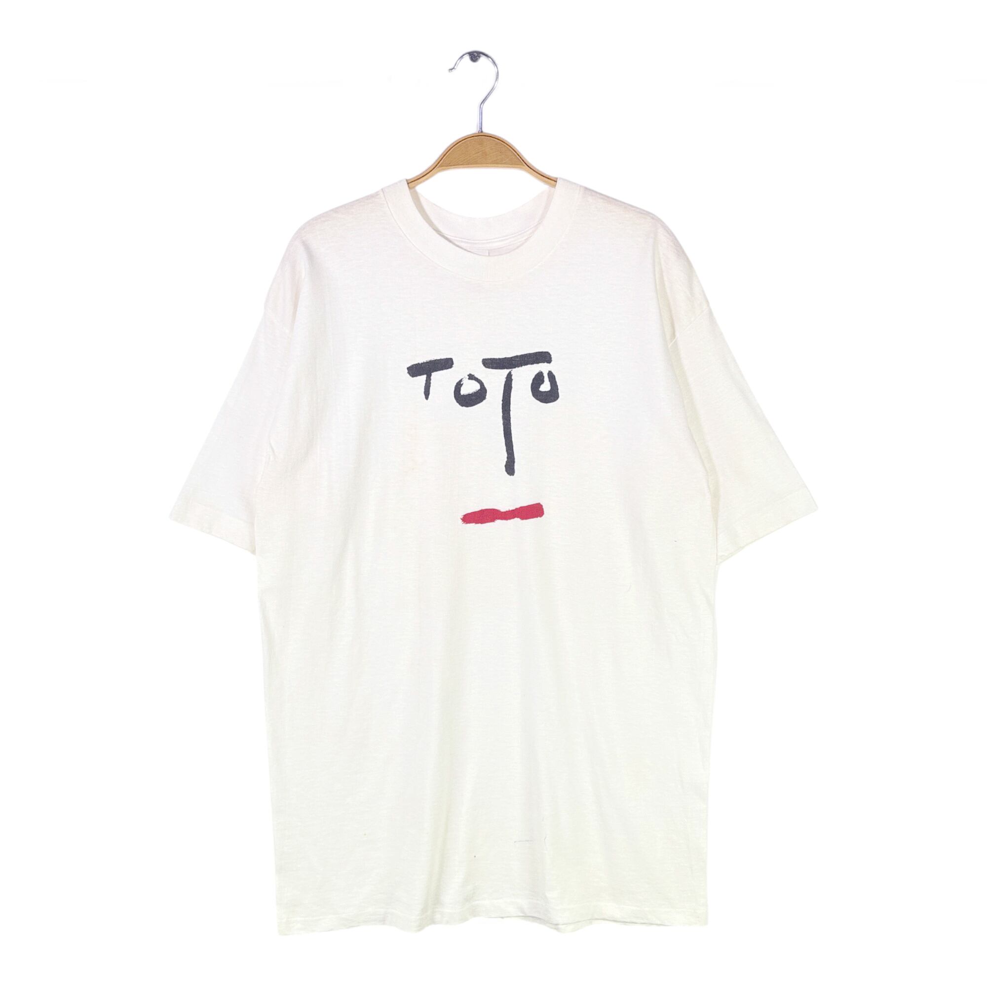 80s トト USA製 ヴィンテージTシャツ ロックTシャツ ターンバック TOTO TURN BACK サイズXL 古着 @AAA1456