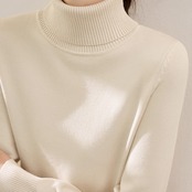 ハイネックリブ編みニット H0034