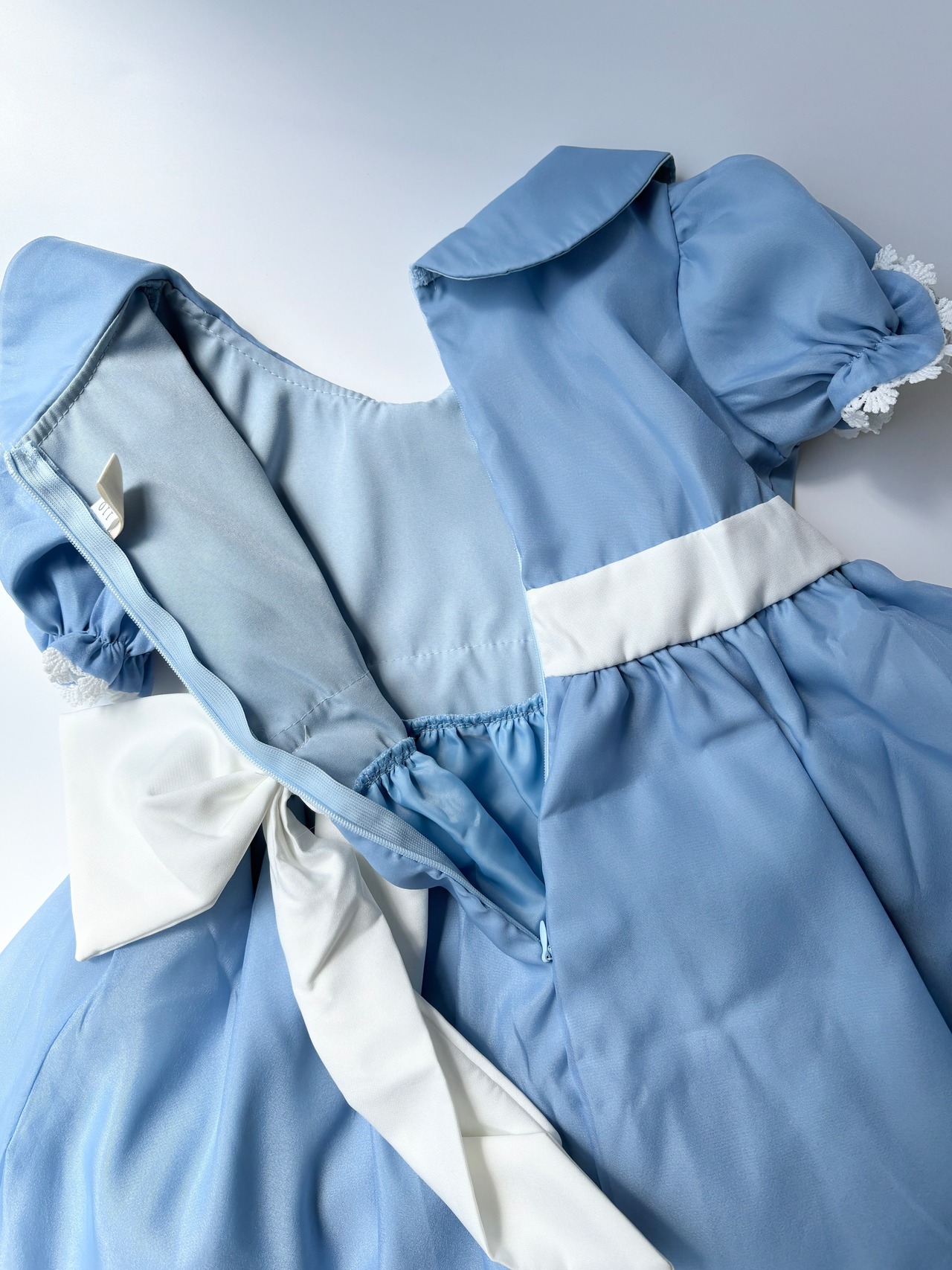 100~140相当【即納】不思議の国のアリス風ワンピース 2種カチューシャセット アリス 水色ワンピ