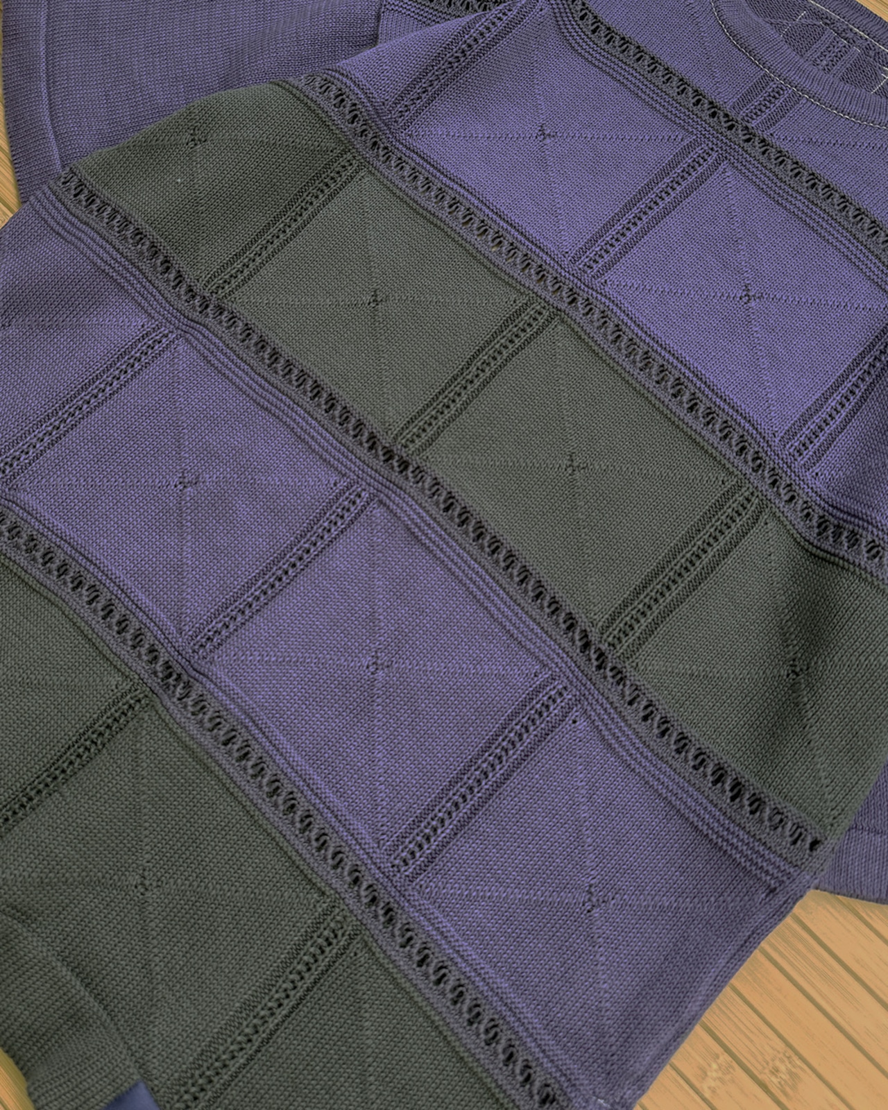 【数量限定販売 】紫染めニットTシャツ Grape