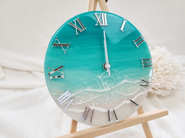 135.オーシャンレジンアート 掛け時計