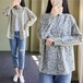 花柄 シャツ 綿 レディース 長袖 花柄シャツ 春 秋 折り襟 長袖シャツ 全開 フラワー 綿シャツ プリント カシュクール トップス 夏 ボタン 前開き 羽織り 羽織 羽織りもの カーディガン カジ