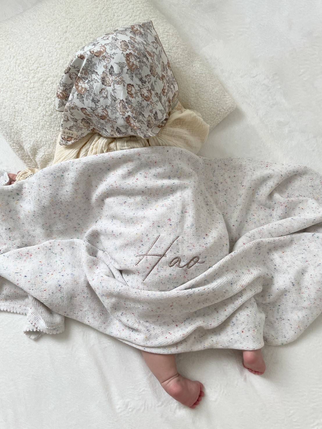 3営業日発送】名入れ刺繍可| Organic cotton blanket -オーガニック