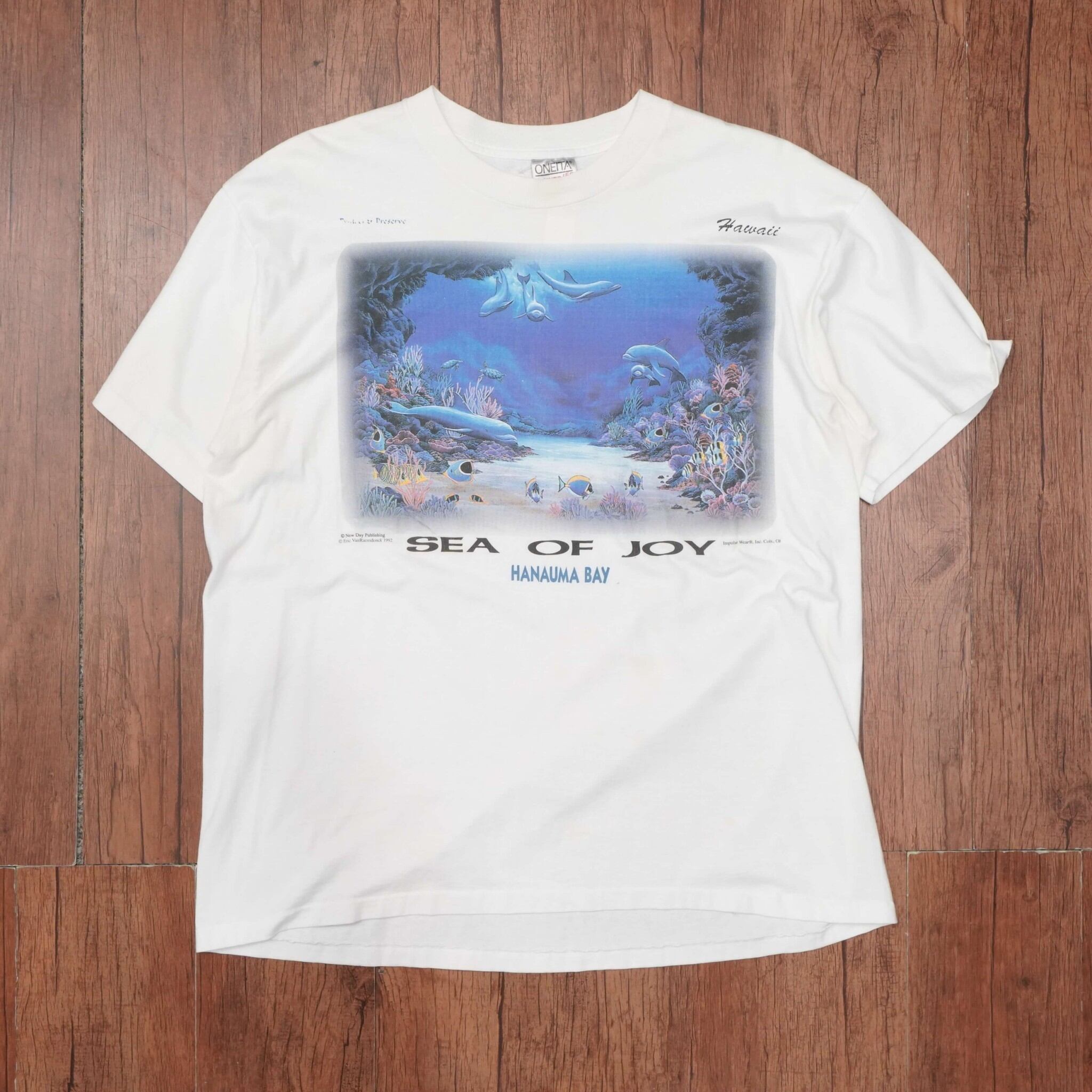 90s 1992 ONEITA vintage sea of joy Tシャツ XL/USA製 袖裾シングル