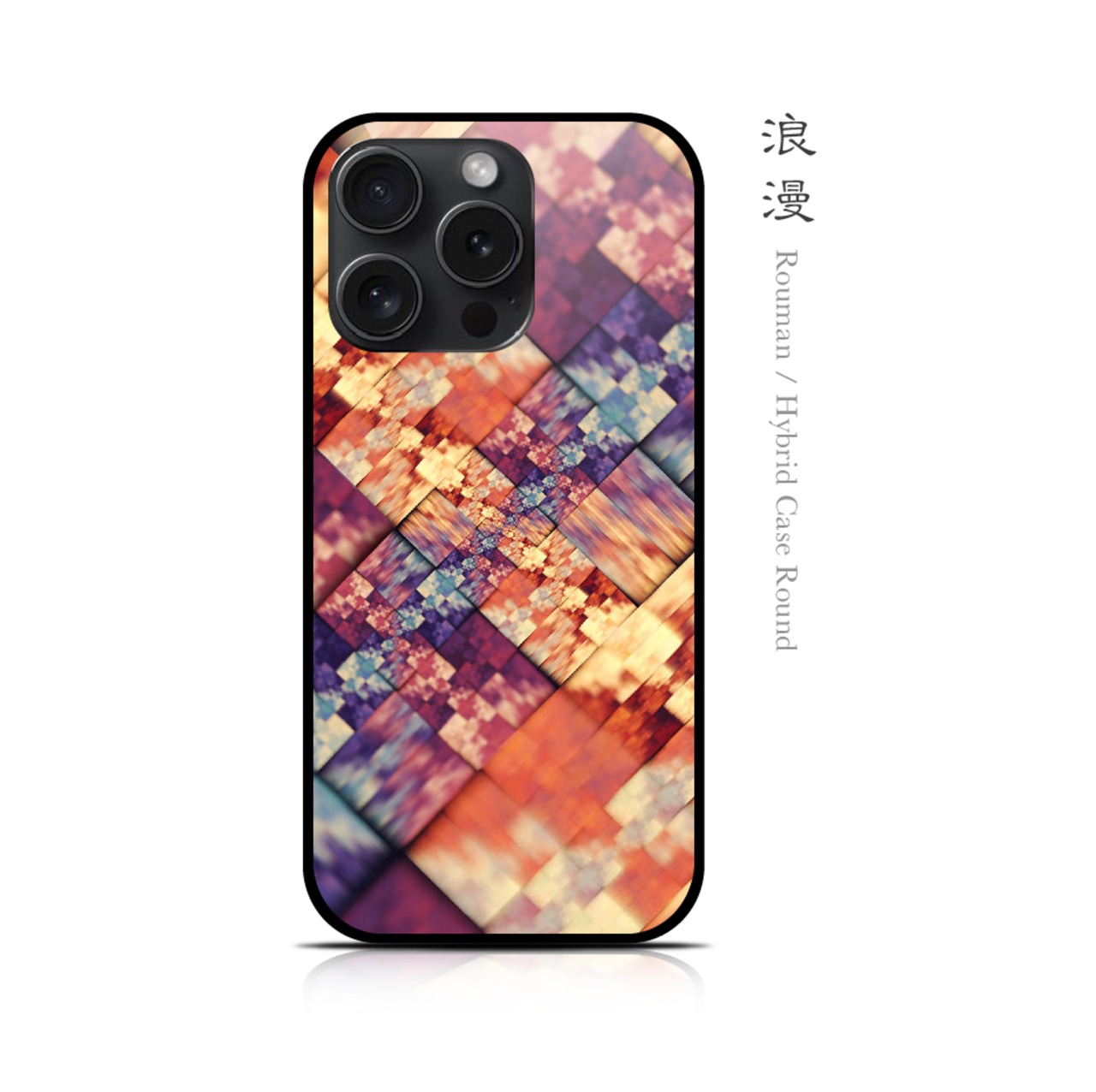 浪漫 - 和風 角丸型 強化ガラスiPhoneケース