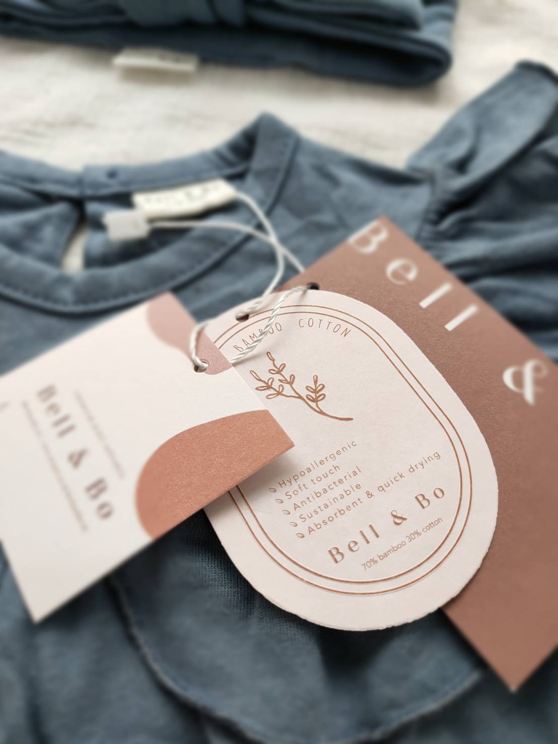 Bell＆bo/Bamboo cotton SVEA set /ヘッドバンド付きバンブーコットンセットアップ
