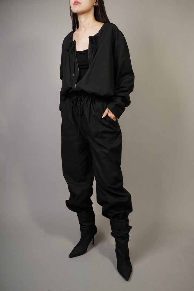 GATHER NECK OVERALL  (BLACK) 2308-97-505