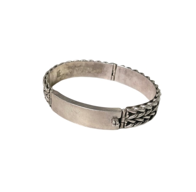 vintage silver plate × braids chain design bracelet