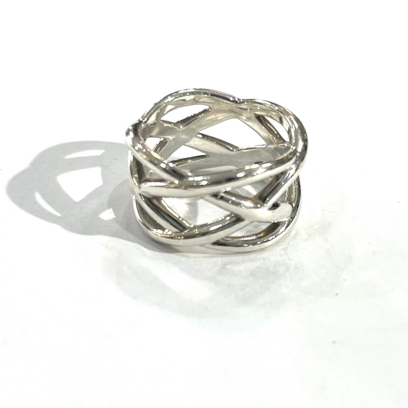 希少サイズ【TIFFANY&CO】【14号】2571 名品ケルティック 編み込み