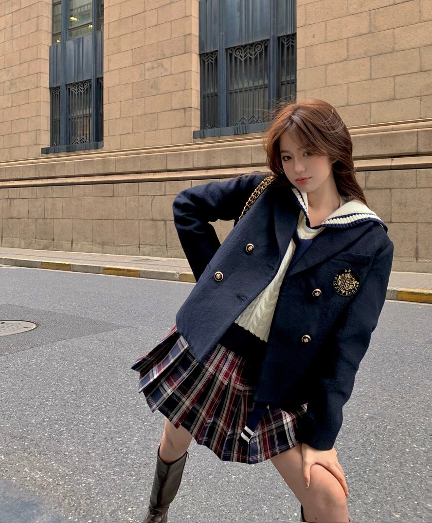 ウールブレザー オータムウィンタールーズカジュアルショートジャケット 秋物 冬物 ブラックストロベリース81565805281