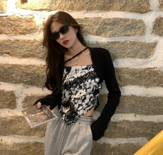 新作 レディース トップス ロングTシャツ ブラウス 重ね着風