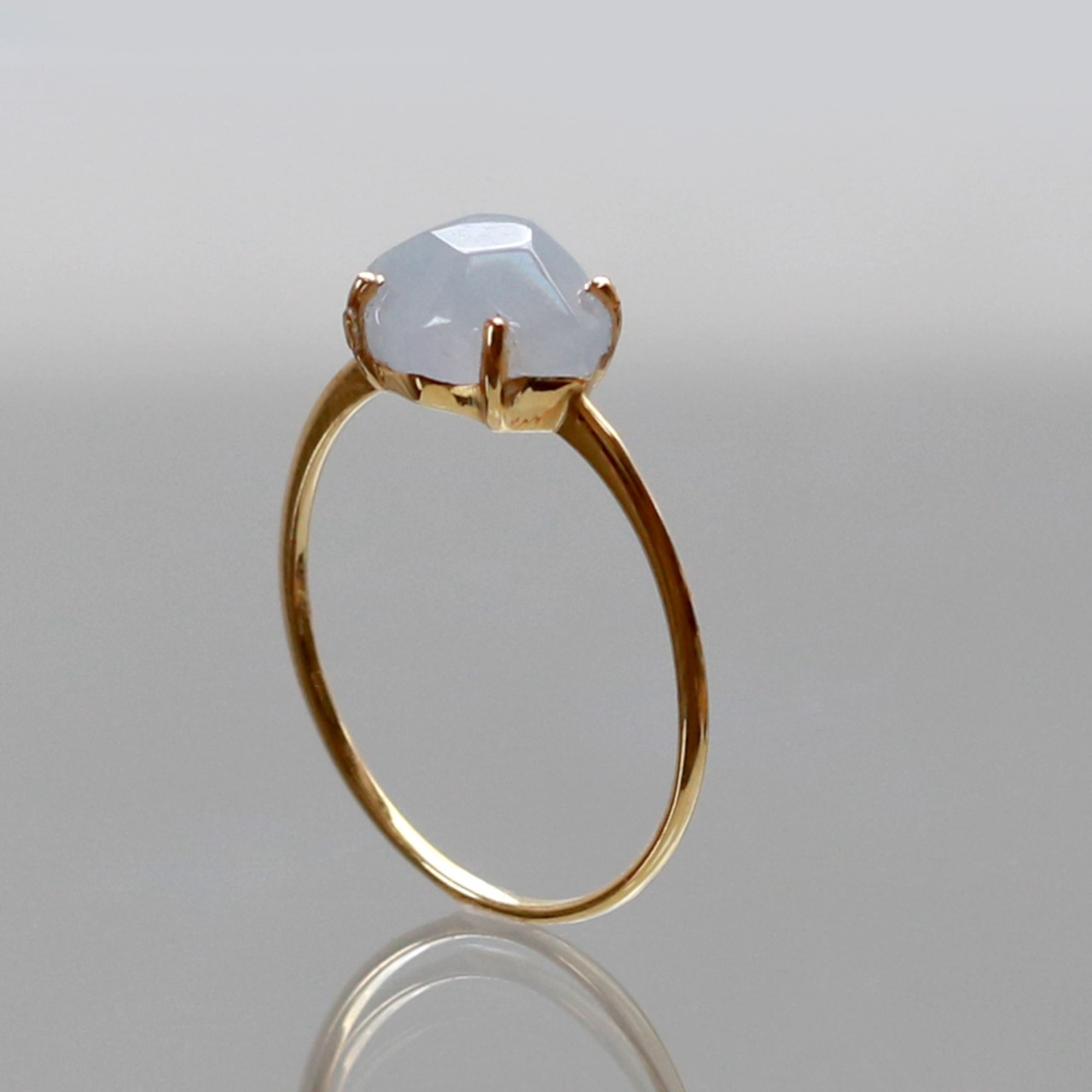 【13号】ラフカットシリーズ K10YG 翡翠 ラフカットリング A貨翡翠 jd_rg1923