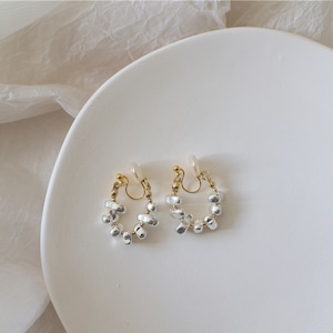 metal beads pierce & earring N10819