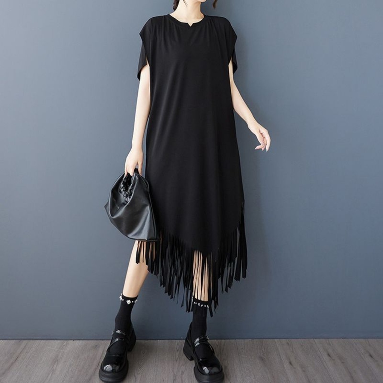 フリンジヘム Tシャツ ワンピース  30234
