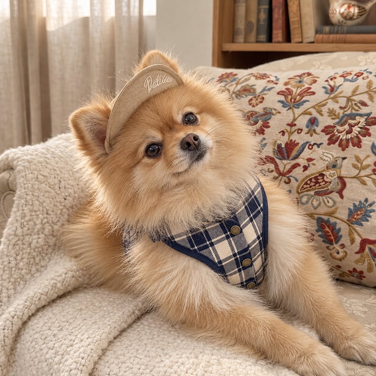 pallet hat M ～ L / 犬 帽子 キャップ ハット おしゃれ シンプル サファリ風 紫外線対策 ドッグウェア 日よけ 被り物 小型犬 中型犬 小物 韓国ワンコ服 zoobico
