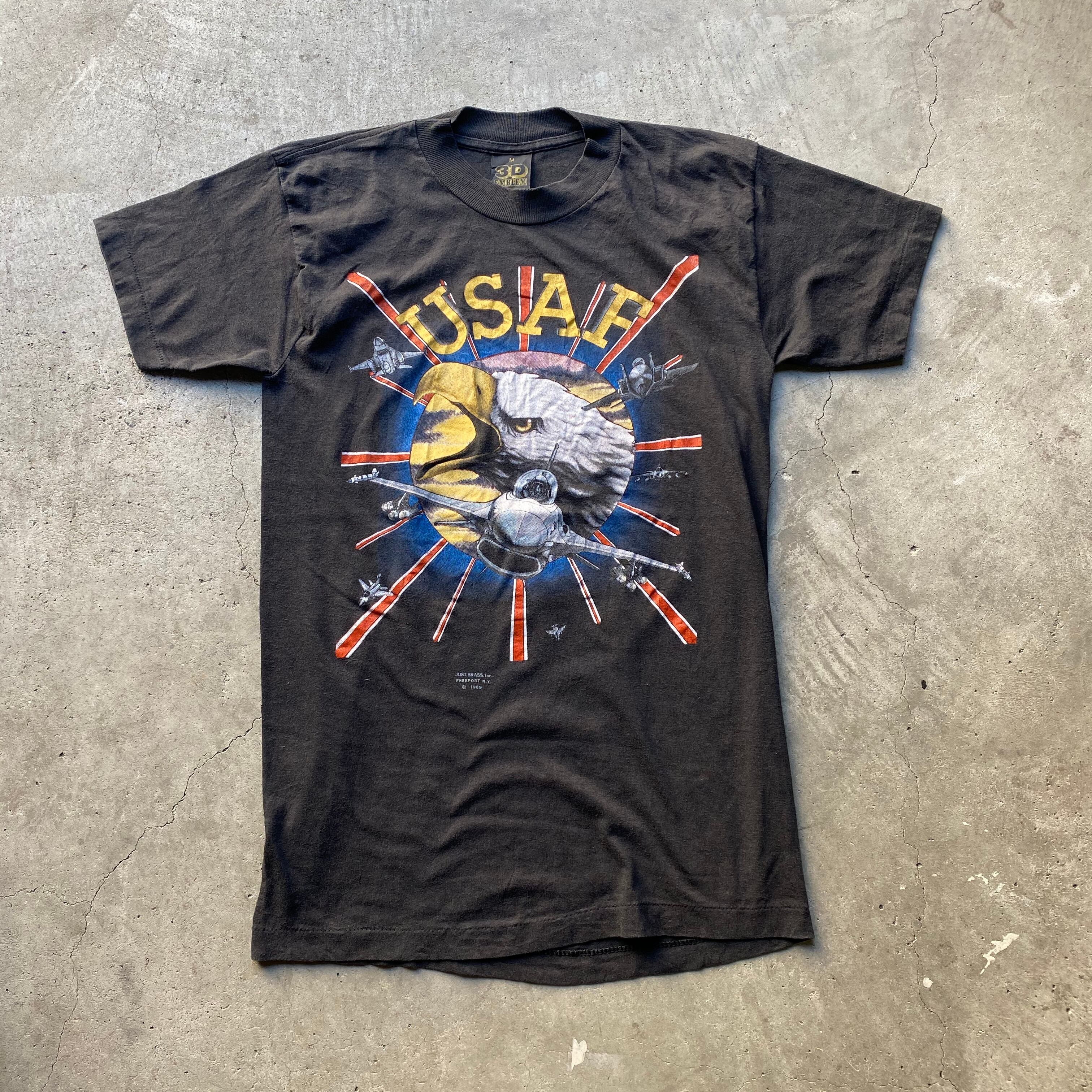 80年代 USAF U.S.AIR FORCE アメリカ空軍 プリントTシャツ 