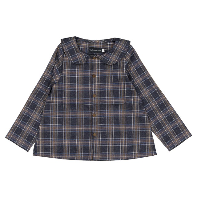 予約【Maison Marelle】Shirt MONCEAU - blue tartan / 6Y-12Y / 11月上旬以降入荷