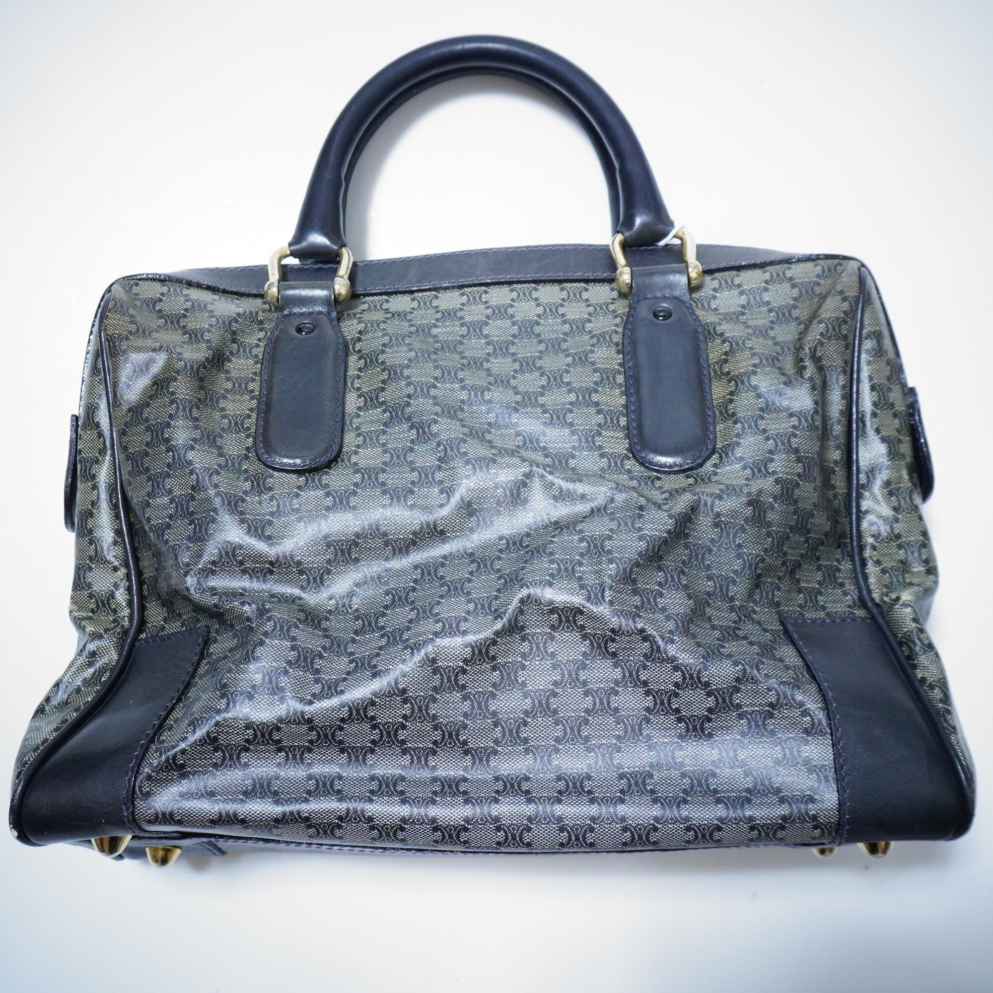 CELINE セリーヌ マカダム ミニボストンバッグ CELINE】セリーヌ vintage マカダムミニボストンバッグ | ブランド古着