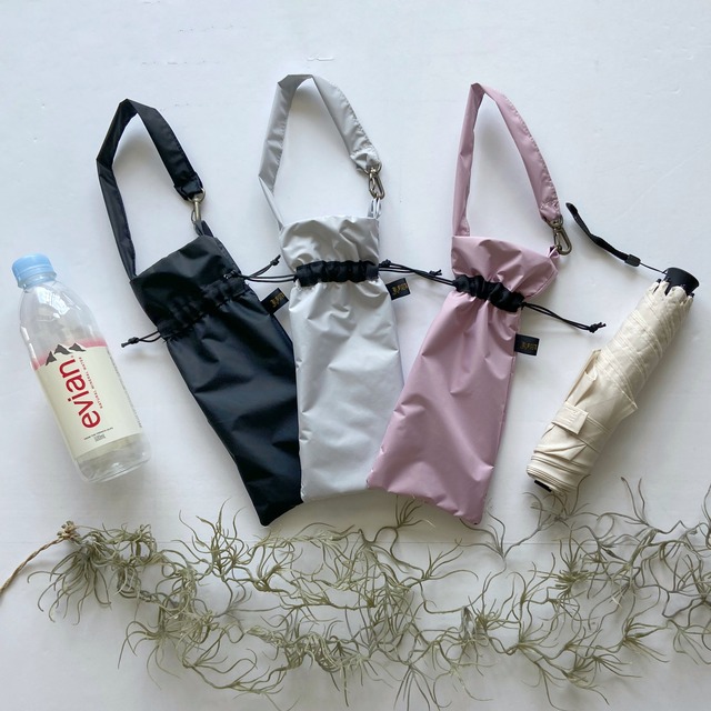 折り畳み傘&ペットボトルケース＊ふんわり軽量＊撥水ナイロン