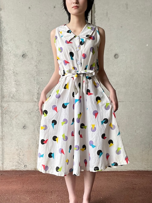 Vintage Multi Color Pattern Dress