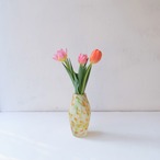 オレンジイエローマーブルの花瓶