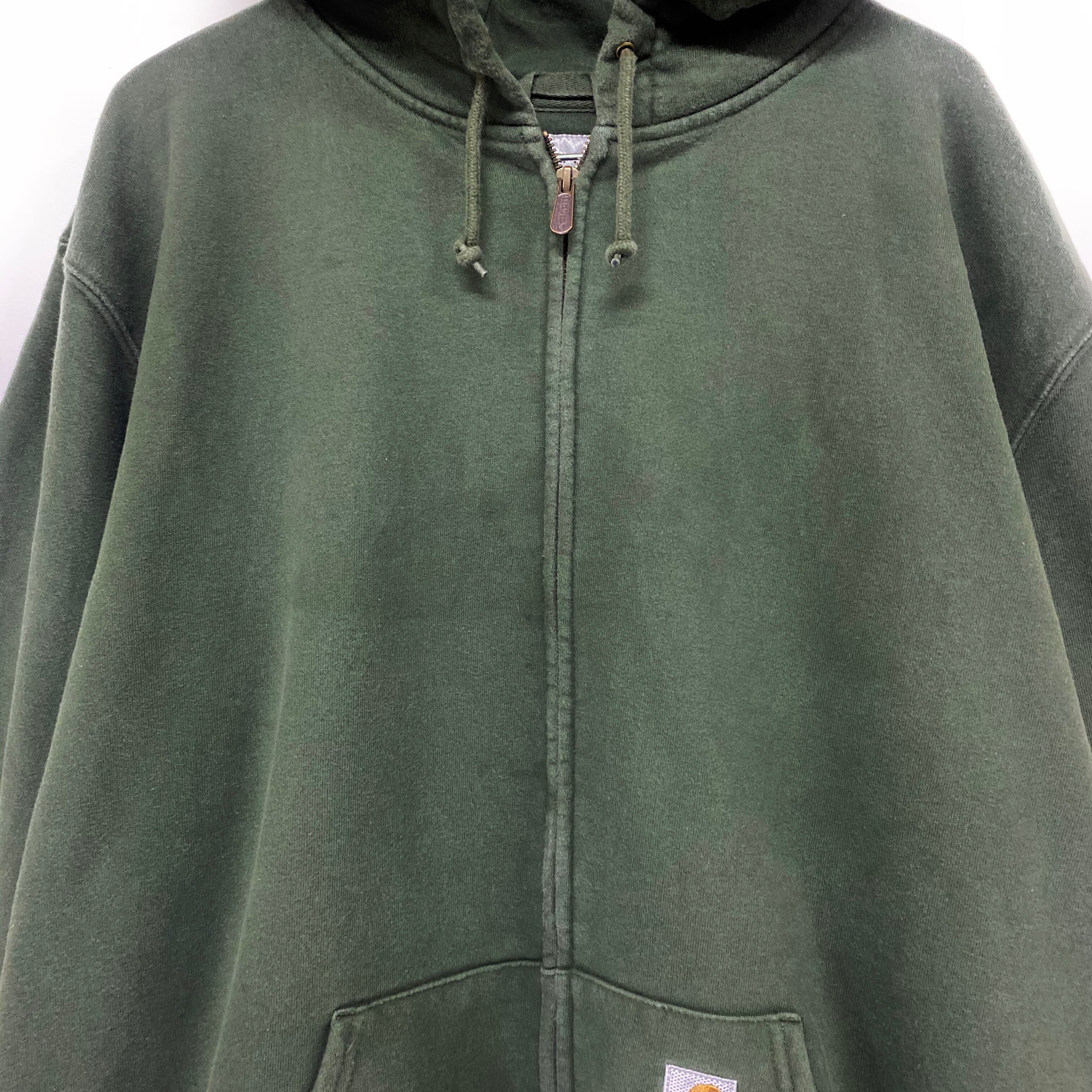ビッグサイズ Carhartt カーハート ワンポイントロゴ 刺繍 フルジップ 