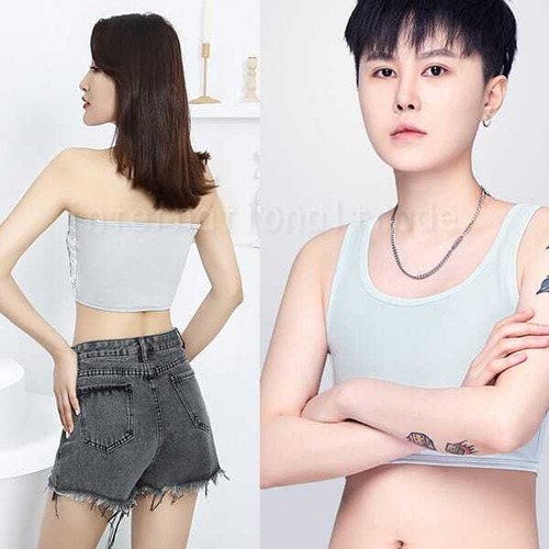 予約ナベシャツ 男装ブラジャー トランスジェンダー ユニセックス 胸つぶし 下着 チューブトップ コスプレ インナー 胸潰し 胸を小さく見せる 中性的 LGBTQ フラットチェスト バンデージ モノトーン シンプル 無地 k14002
